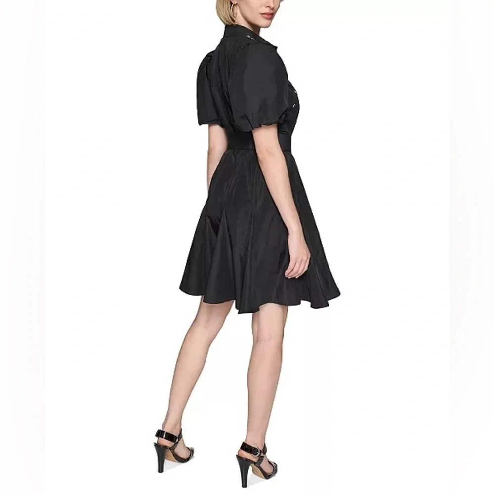 KARL LAGERFELD PARIS Black Shirt Dress Size 8 NWT